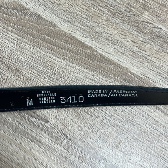 Vintage Belt Dark Grey Nubuck Leather Pewter Toned Western Buckle Size M - Picture 6 of 7